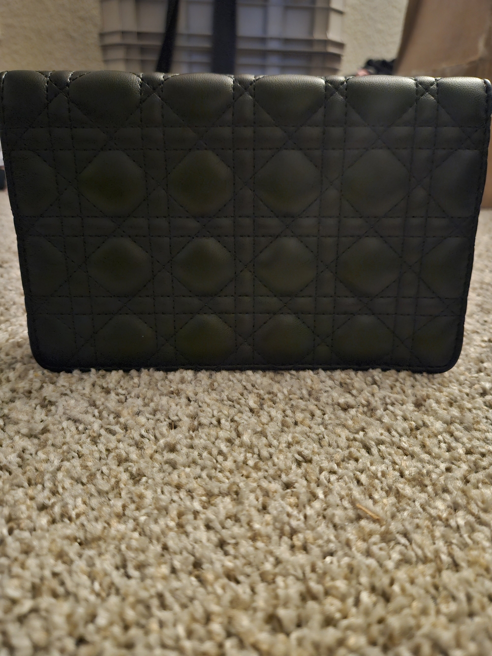 Dior Black Quilted Leather Clutch with Gold CD Accent - Picture 3 of 5
